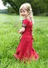 Kinder Mittelalterkleid Eleanor, kurzarm, rot/schwarz : 110 Produktbild-Vorschau 3