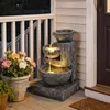 Outsunny Springbrunnen 3-stufig Gartenbrunnen mit LED Produktbild-Vorschau 9