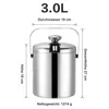 3L Eiskübel mit deckel, Sieb und Eiszange Doppelwandiger Produktbild-Vorschau 4