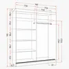 Schwebetürenschrank Kleiderschrank Schrank 160 cm Weiß/Weiß Produktbild-Vorschau 7