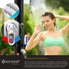 A woman showering outdoors with a KESSER outdoor shower. Produktbild-Vorschau