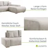 Juskys Sofa Iseo Rechts - L Form, Schlaffunktion, Stoff, Produktbild-Vorschau 5