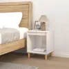 vidaXL Nachttisch Hochglanz-Weiß 40x35x50 cm Holzwerkstoff Produktbild-Vorschau 3