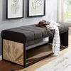 FineBuy Panca imbottita 105 cm Legno massello Tessuto - Anteprima dell’immagine prodotto 1