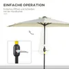 Outsunny Parasol, 270 x 240 cm demi-parapluie, parasol de Voir les images du produit 4