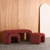 sweeek - Bank und Satzhocker Bouclé - Terracotta Produktbild-Vorschau 3