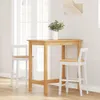 Barhocker 2 Stk. Weiß Massivholz Gummibaum Produktbild-Vorschau 3