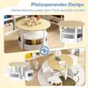 Kinderset met een ronde tafel en 4 opbergkrukjes, van hout Productafbeelding-voorbeeld 5
