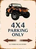 vianmo Holzschild 40x30 cm 4x4 parking only Geländewagen Produktbild-Vorschau 1