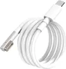 A white USB-C to MagSafe 1 charging cable coiled on a white background. Produktbild-Vorschau