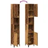 Badkamerkast 30x30x190 cm bewerkt hout oud houtkleurig Productafbeelding-voorbeeld 1