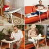 A collage of four images showing different people using a portable table in various settings. Anteprima dell’immagine prodotto
