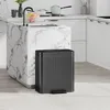 HOMCOM Mülleimer Küche 2 x 20 Liter Treteimer mit Produktbild-Vorschau 2