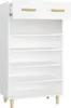 vidaXL Botník bílý 60x35x105 cm Dřevěný materiál Náhled obrázku produktu 6