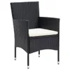 5-tlg. Garten-Essgruppe mit Kissen Poly Rattan Schwarz Produktbild-Vorschau 4