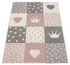 Tappeto per bambini Colori pastello A quadri Cuori Stelle Anteprima dell’immagine prodotto 10