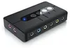 A black external sound card with multiple audio ports and control buttons. Podgląd zdjęcia produktu