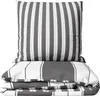 Bettwäsche Set 155x220 cm Grau Gestreift Baumwolle Produktbild-Vorschau 1