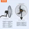 VEVOR nástenný ventilátor, 49 cm oscilačný nástenný Náhľad obrázku produktu 7