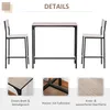HOMCOM Bartisch Set 3-teilig, Esstisch mit 2 Barhocker, Produktbild-Vorschau 4
