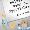 Mr. & Mrs. Panda Handtuch Sportlehrer Herz - Weiß - Produktbild-Vorschau 3