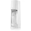 A white SodaStream soda maker with a bottle of carbonated water inserted. Produktbild-Vorschau