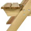 vidaXL Picknicktisch mit Bänken 110x123x73 cm Kiefernholz Produktbild-Vorschau 3