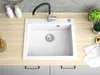 Granitspüle - Spülbecken - Küchenspüle - 57 x 50 cm - Weiss Produktbild-Vorschau 4