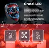 A marketing image showcasing a blue LED purge mask with text descriptions and icons. Produktbild-Vorschau