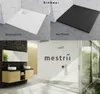 A collage showing different shower tray installation options and a modern bathroom. Produktbild-Vorschau