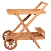 Teakholz Outdoor Garten Servierwagen mit Rollen - bene Produktbild-Vorschau 11