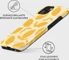 A phone case with a yellow lemon tart pattern is shown at an angle. Náhled obrázku produktu