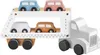 Kinder Autotransporter Spielzeug – Mit 4 Autos und Rampe – Produktbild-Vorschau 1