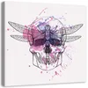 Leinwandbild totenkopf und libelle 60x60 cm Feeby farbe Produktbild-Vorschau 1