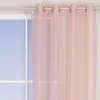 Ösengardine Leinenoptik uni rosa 140x260cm Produktbild-Vorschau 1