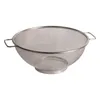 A stainless steel colander with two handles is shown against a white background. Produktbild-Vorschau