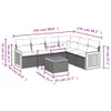 Design 7-tlg. Garten-Sofagarnitur mit Kissen Schwarz Poly Produktbild-Vorschau 3