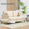 HOMCOM 2 Sitzer Sofa, Couch mit Leinenoptik, Metallbeine, Produktbild-Vorschau 5