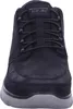 A close-up front view of a black Skechers sneaker. Produktbild-Vorschau