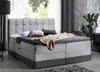 Čalúnená posteľ boxspring 200x200 MARYLIN - sivá + topper Náhľad obrázku produktu 1