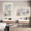 A modern bathroom with two illuminated vanity mirrors above sinks and vanities. Produktbild-Vorschau