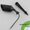 A black outdoor pathway light and its ground stake are displayed against a light gray background. Náhľad obrázku produktu