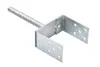 A single metal post anchor with a rebar-like anchor rod and a U-shaped bracket with multiple holes. Produktbild-Vorschau