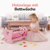 Kinderplay Holzpuppenwiege mit Bettwäsche – große Produktbild-Vorschau 2