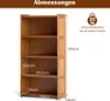 COSTWAY 4-stöckiges Bücherregal mit Türen, 140 cm hohes Produktbild-Vorschau 2