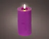 LED Kerze 7x15cm mit Timer Wachs Rustik Lila / Warmweiß Produktbild-Vorschau 2
