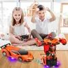 Auto Robot 2in1 RC-auto met licht geluid afstandsbediening Productafbeelding-voorbeeld 5