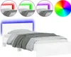 vidaXL Bettgestell mit Kopfteil und LED-Leuchten Weiß Produktbild-Vorschau 1