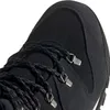A close-up view of the lacing area of a black boot. Voir les images du produit