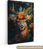 Leinwandbilder 20x30 cm - Tiere, Blumen - Hirsche, Bilder Produktbild-Vorschau 1